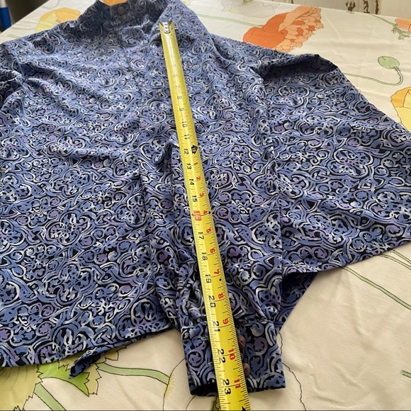 Pendleton Bow Tie detail Blue Pattern Print Secretary Blouse long sleeves - Picture 12 of 16